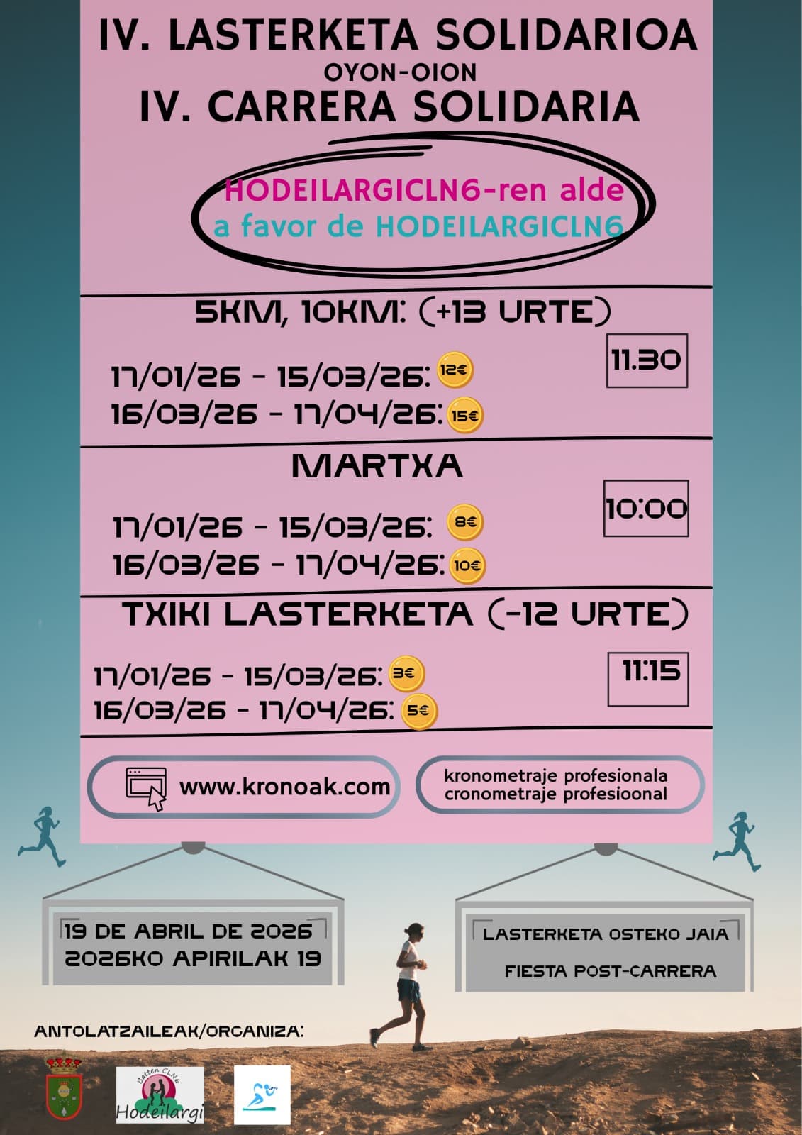 IV Corrida / Caminhada Solidária Oion a Favor de HODEILARGICLN6